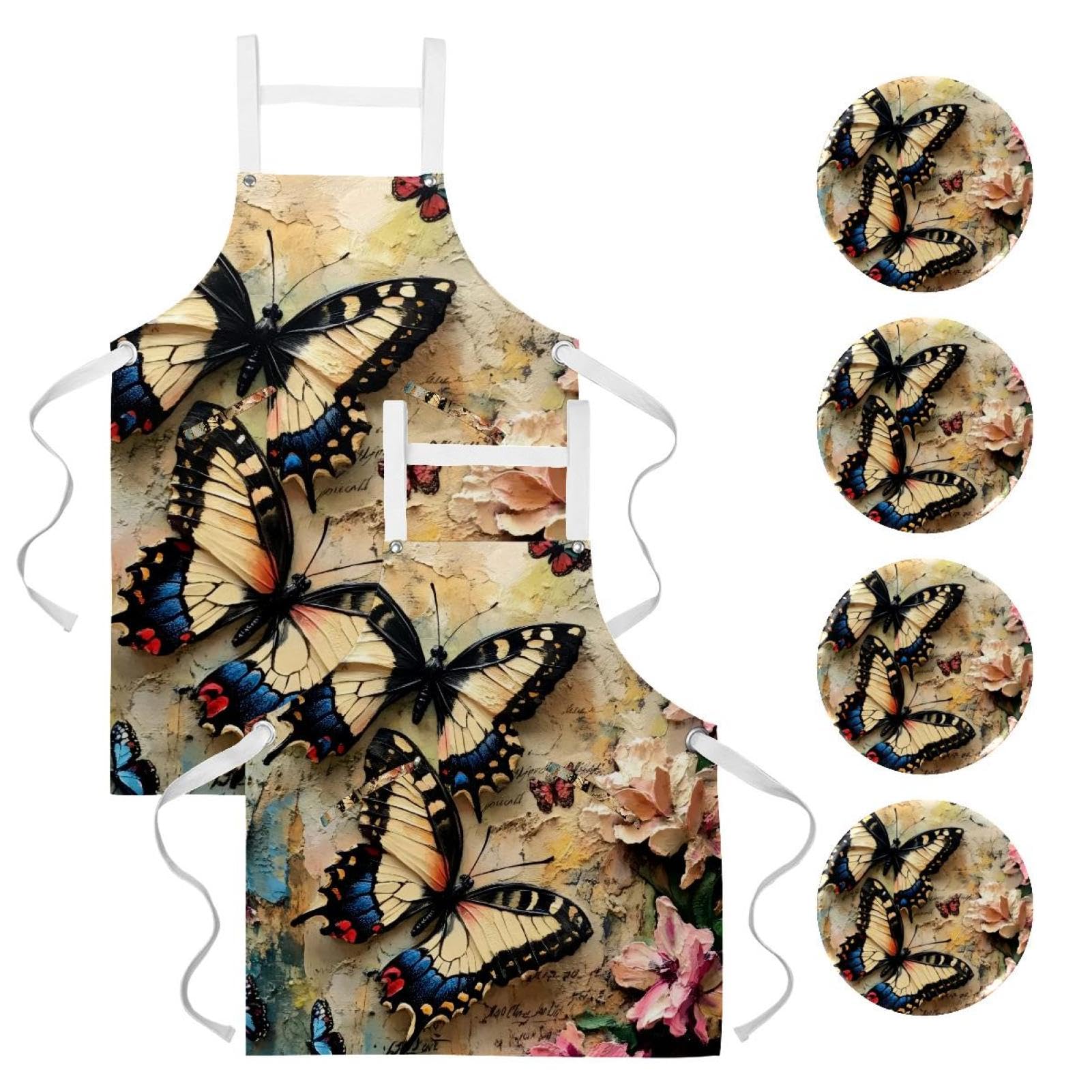 Tablier de cuisine anti-tache lot de 2 avec broches d'ajustement - 7