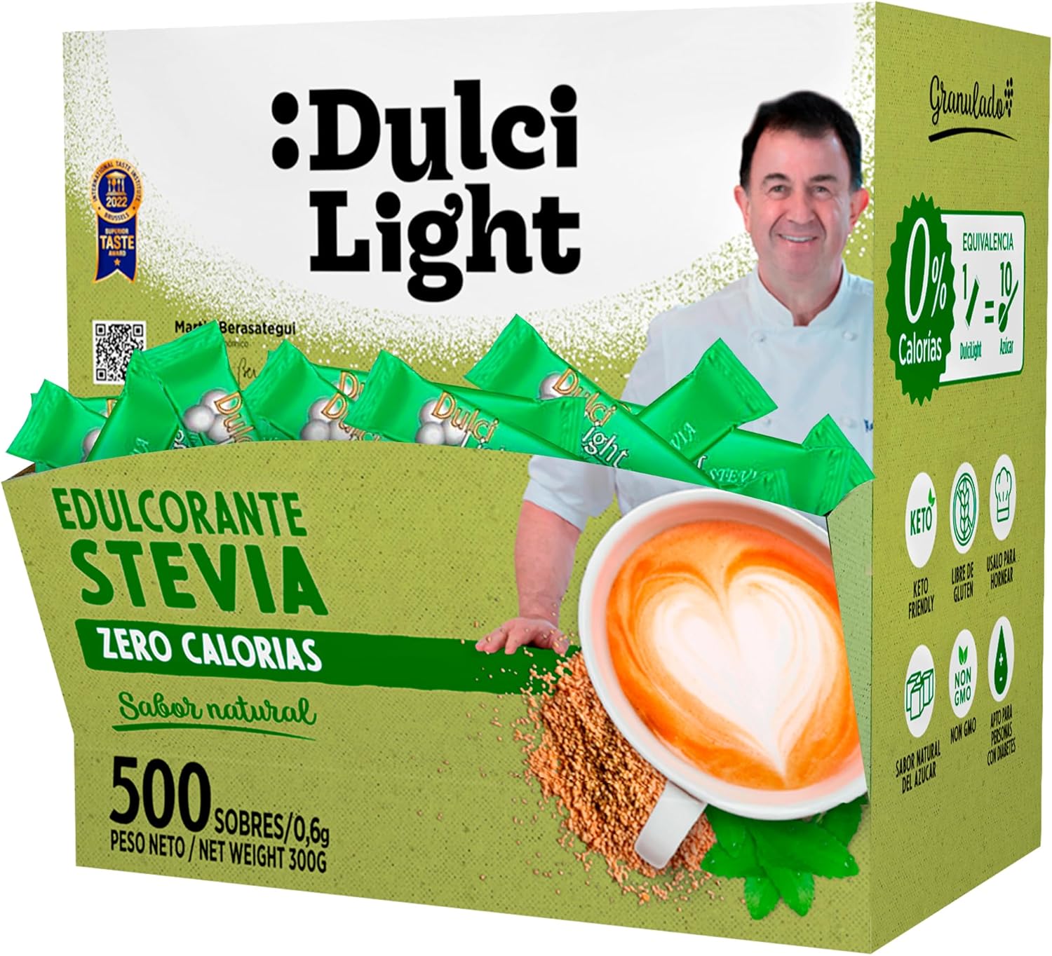 Édulcorant Stévia en 500 Sachets DulciLight Zero Substitut de sucre