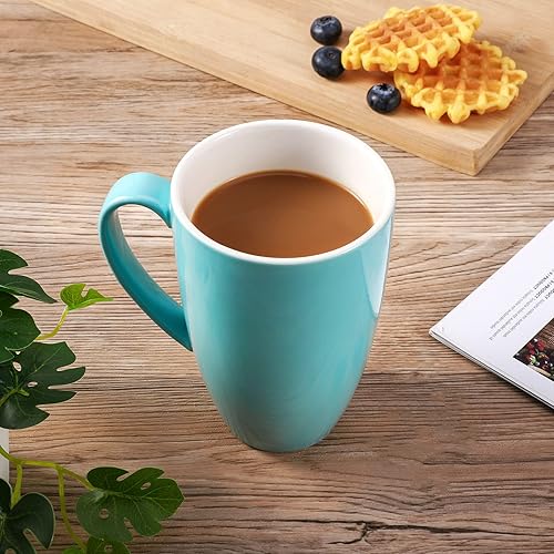 Miniatura 6 de Taza de té de cerámica con infusor de hojas sueltas y tapa, 16 onzas, taza de café apta para microondas y lavavajillas, moderno colador de té de