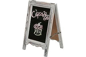 Rustic Brown Wood Small Table Top Chalkboard Easel