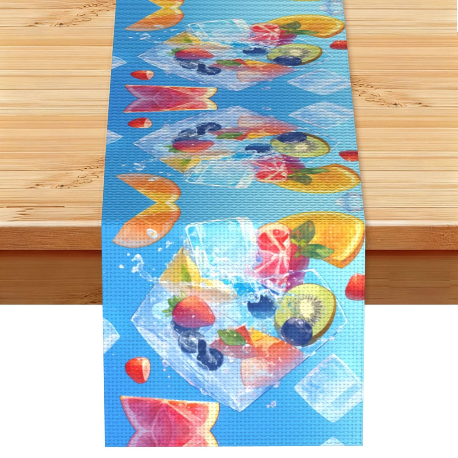 Ice fruit Linen Feel Table Runner Wedding Party Home Decoration