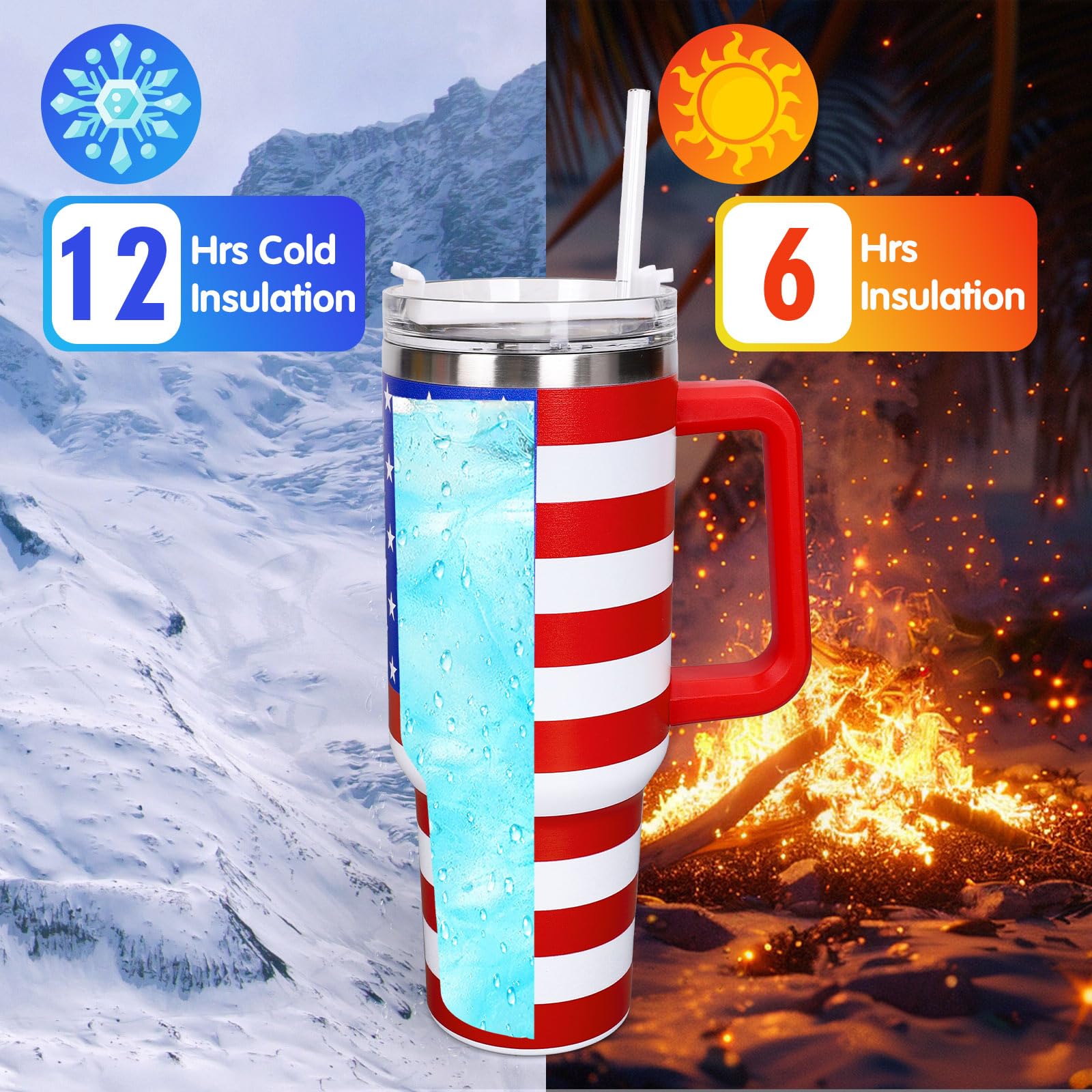 Patriotische Keramik-Tassen – 2 Stück, 340 Ml, Mit US-Flaggen-Design, Sternen & Streifen, Für 4. Juli, Geschenk Oder Deko