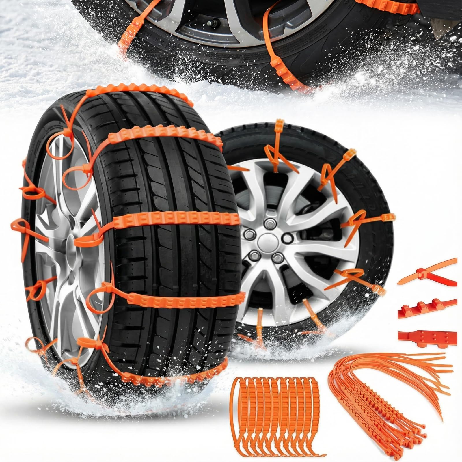 【送料込】タイヤチェーン 雪道　雪 Amazon.co.jp: タイヤチェーン 非金属【20/40本入り】スノーチェーン