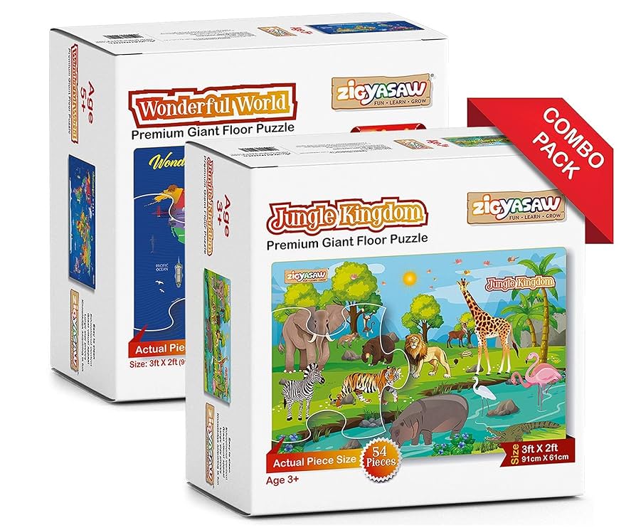 Amazon.com: ZiGYASAW Premium Giant Floor Puzzles Combo World