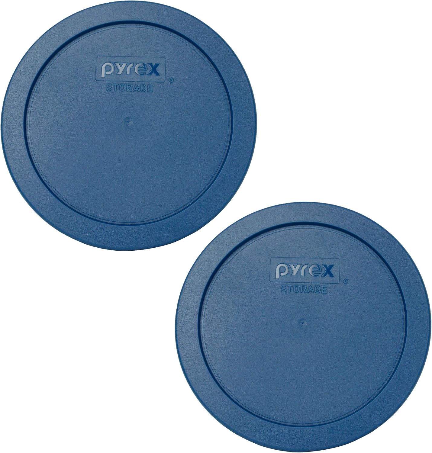 Pyrex 7201-PC Blue Spruce Round Plastic Food Storage Replacement Lid, Made in USA – 2 Pack