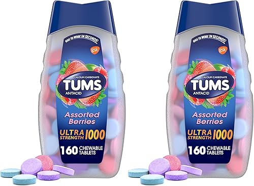 Miniatura 16 de TUMS Tabletas antiácidas ultra fuertes para alivio masticable de la acidez estomacal y alivio de la indigestión ácida, frutas surtidas, 160 unidades