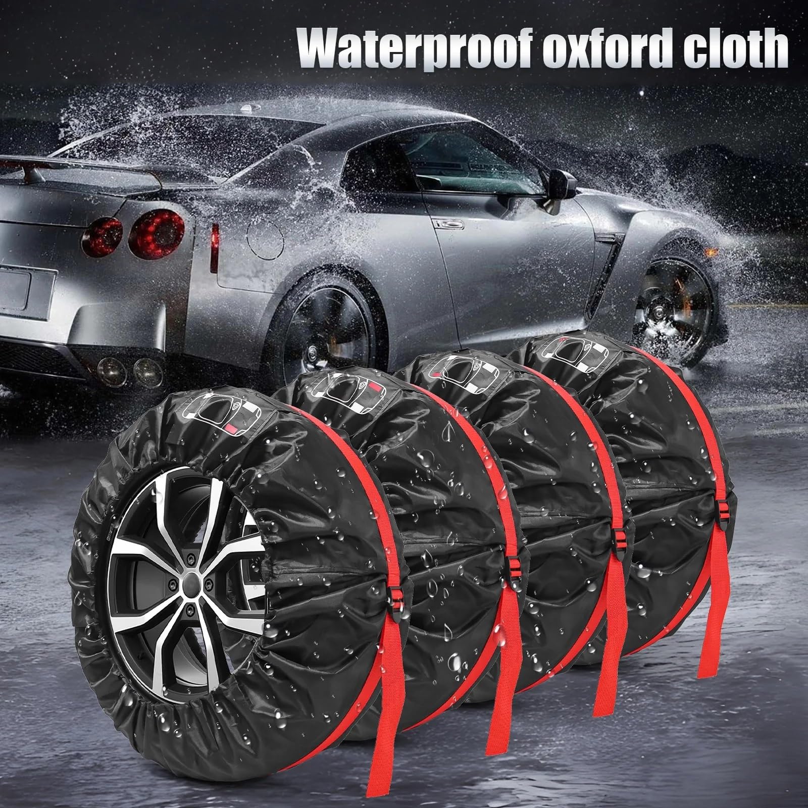 Reifen Aufbewahrung Universal 4PCS Auto Reifen Abdeckung Fall Auto Ersatz Reifen Abdeckung Lagerung Tasche Rad Reifen Abdeckung Reifen Zubehör(T0017 13-16 inch)