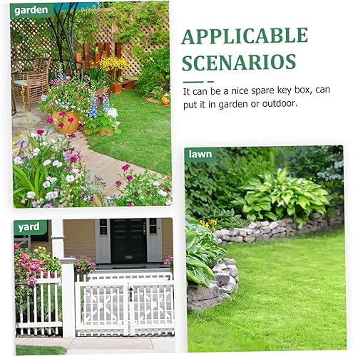 Miniatura 9 de Ocultador de llaves de roca falsa grande para patio al aire libre, jardín, resistente a la intemperie, soporte oculto para llaves decorativo, caja