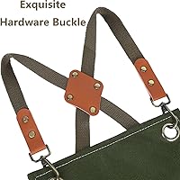 Vista 3 de AFUN Delantales de chef para hombres y mujeres con bolsillos de gran tamaño, lona de algodón de 16 onzas, parte trasera cruzada, delantal de trabajo