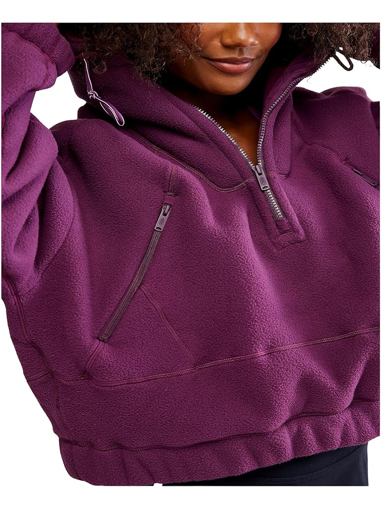 Burgundy Free People Wild And Free Fleece Pull