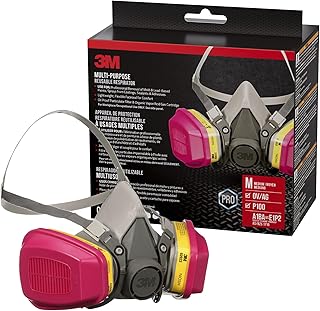 3M P100 / OV / AG Multi-Purpose Reusable Respirator 62023 Medium Size NIOSH-APPROVED P100 / Organic Vapor / Acid Gas Rated Filters Adjustable Head Straps Comfortable & Lightweight (62023H1-DC)