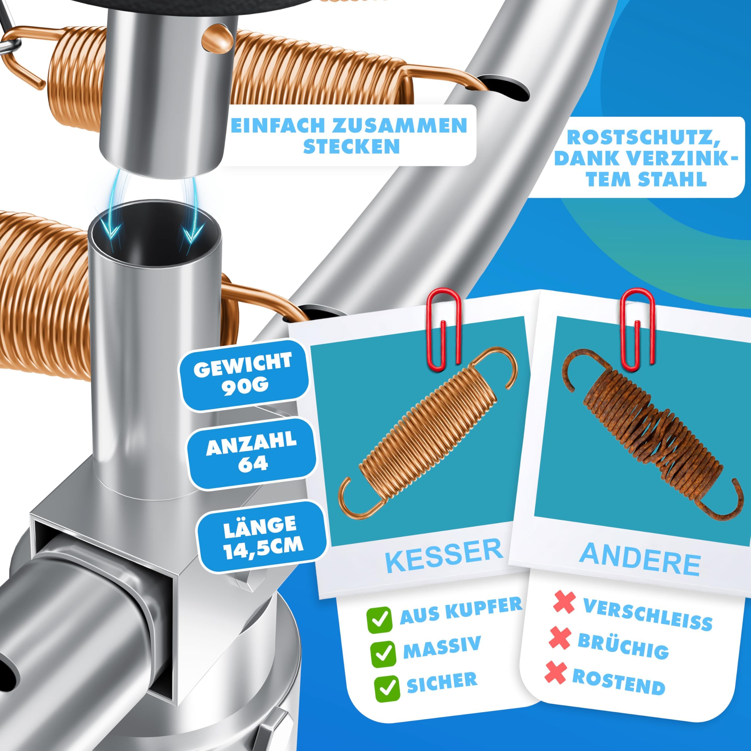 KESSER® Trampolino esterno Ø 244/305/366/427 cm, certificato GS trampolino da giardino per bambini e adulti < 150 kg con rete di sicurezza, inclusa borsa, scala, copertura del bordo e aste in rete