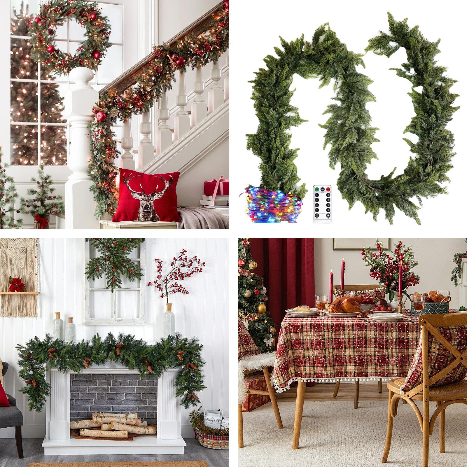 Weihnachtsgirlande Für Den Kamin 268 cm Zedergrün