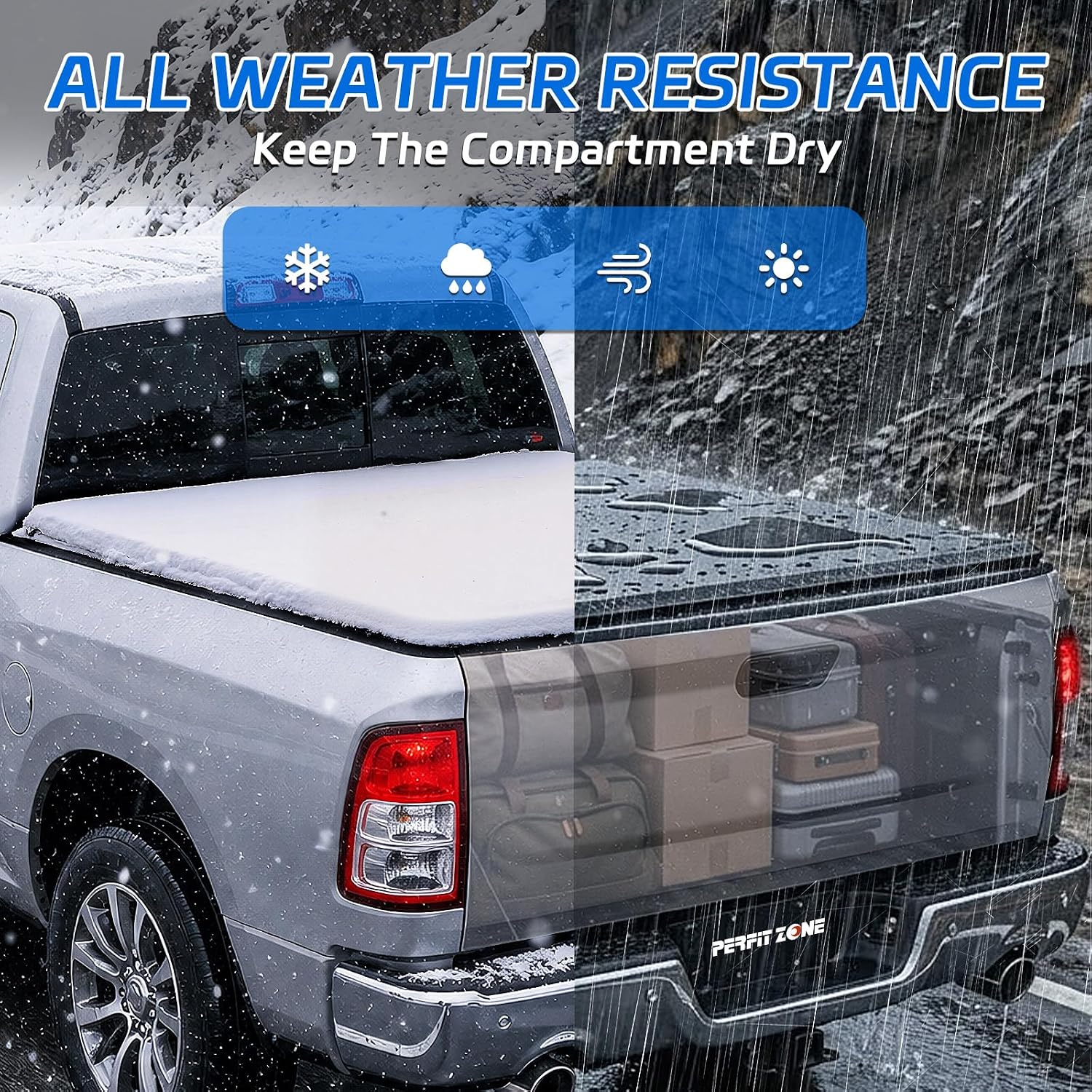 PZ Soft Roll Up Truck Bed Tonneau Cover Compatible with 2017-2025 Honda Ridgeline Fleetside 5.4FT (64") Bed