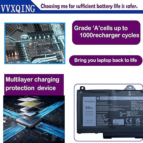 Miniatura 8 de Batería de repuesto GRT01 para Dell Latitude 5421 5521 5531 5431 Precision 3561 3571 3470 3581 Series Laptop 00P3TJ 0R05P0 R05P0 05RGW 4-Cells 15.2V