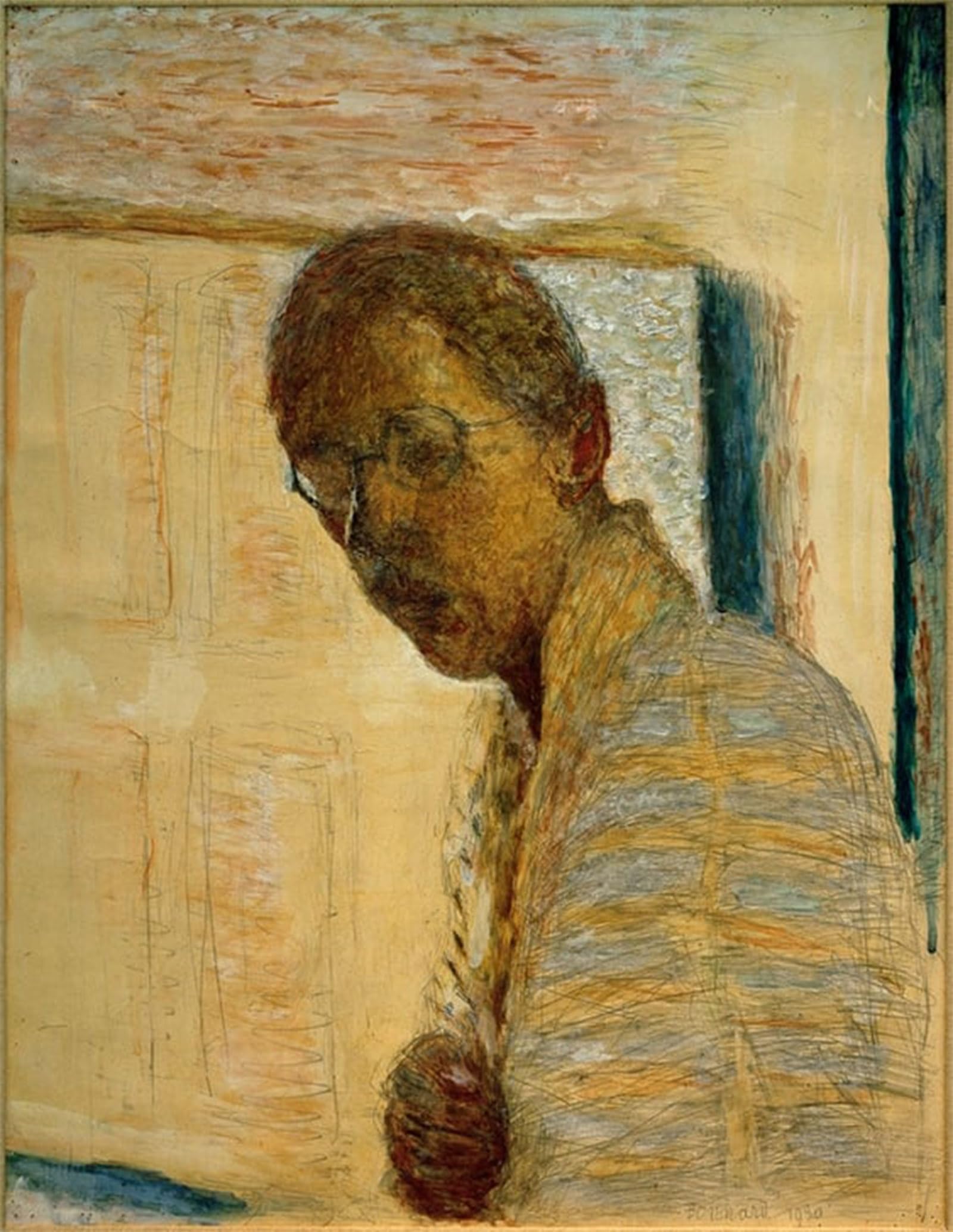 POSTERIIk Vintage Classic Picture Landscape Artwork Portrait De L’artiste by Pierre Bonnard Portrait Canvas Painting for Office Home Decor 60x90cm