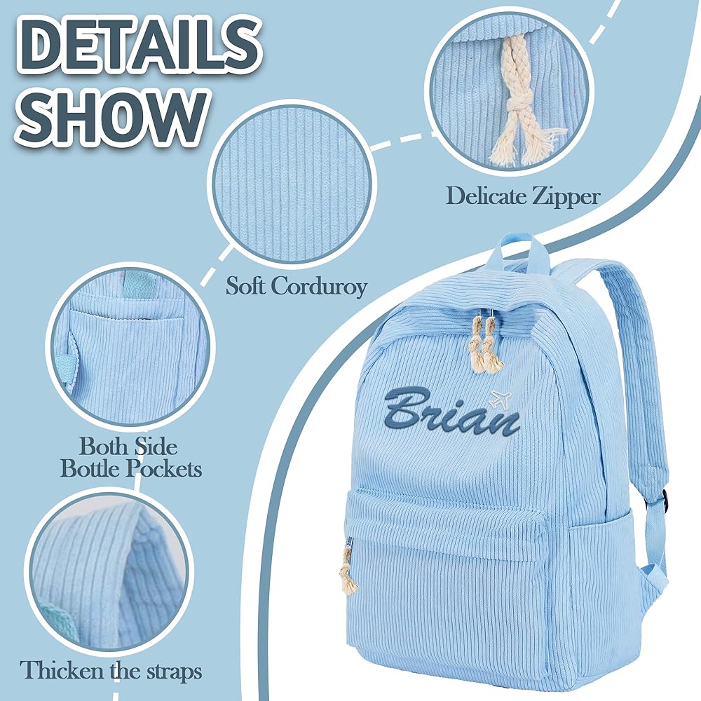Amazon.com | Personalized Corduroy Backpack for Women with