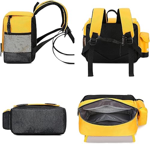 Miniatura 6 de Mochila infantil para niños y niñas, bolsas de preescolar 3D de dibujos animados para guardería, Amarillo, M, Mochila para niños pequeños