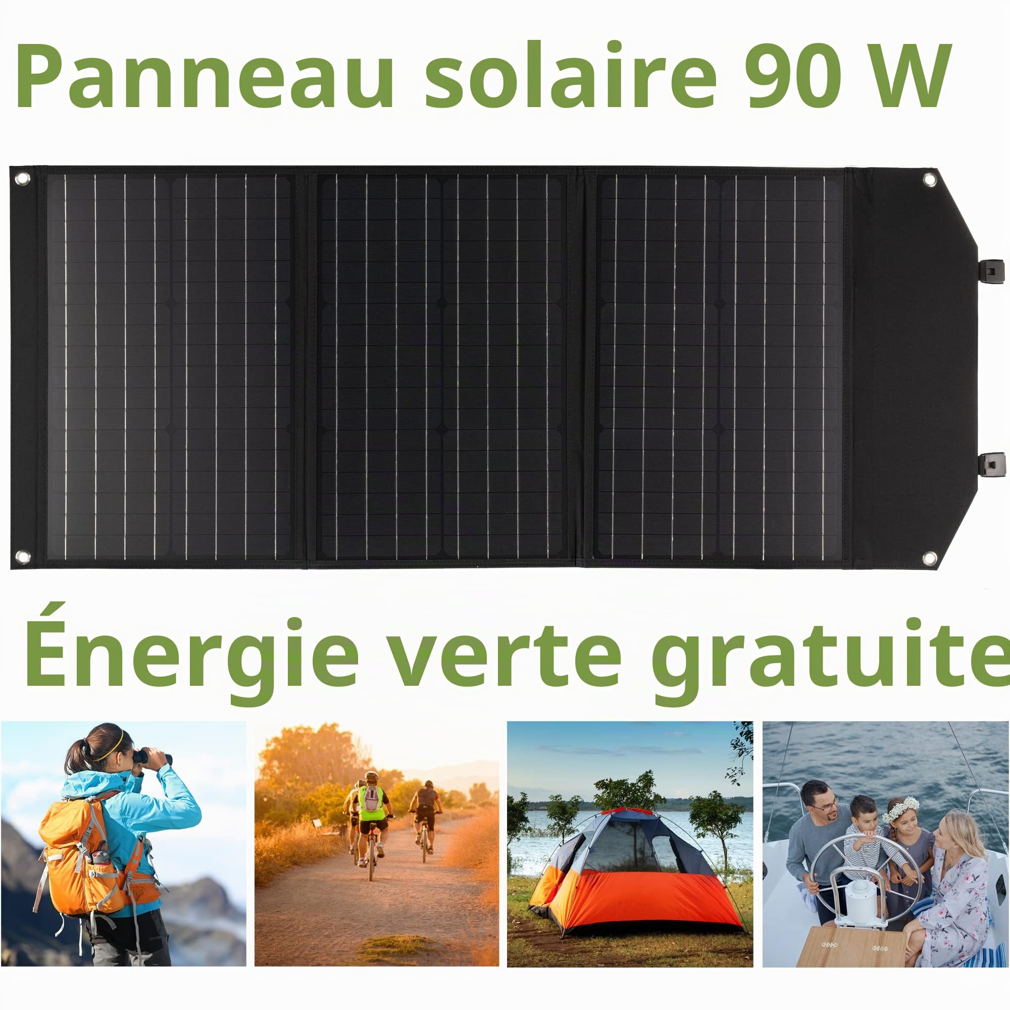 Bresser Chargeur Solaire Portable 90 W Pliable avec USB A et Sortie DC | Bresser chargeur solaire portable 90 W pliable avec USB A et sortie DC