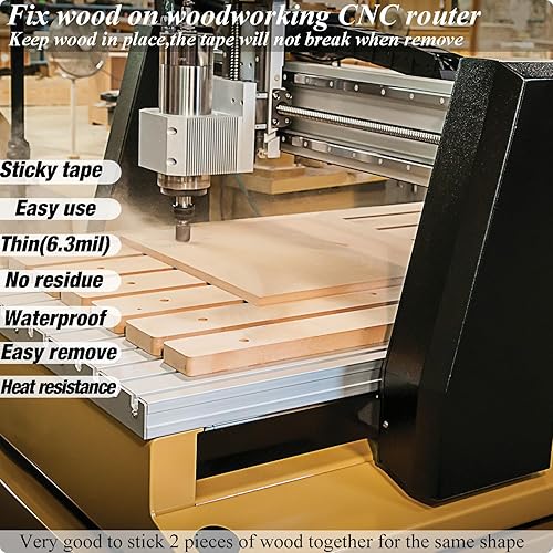 Miniatura 4 de Cinta ancha de doble cara para manualidades, cableado de madera, 2 pulgadas x 65.6 pies, extraíble, transparente, delgada, impermeable, cinta de 2