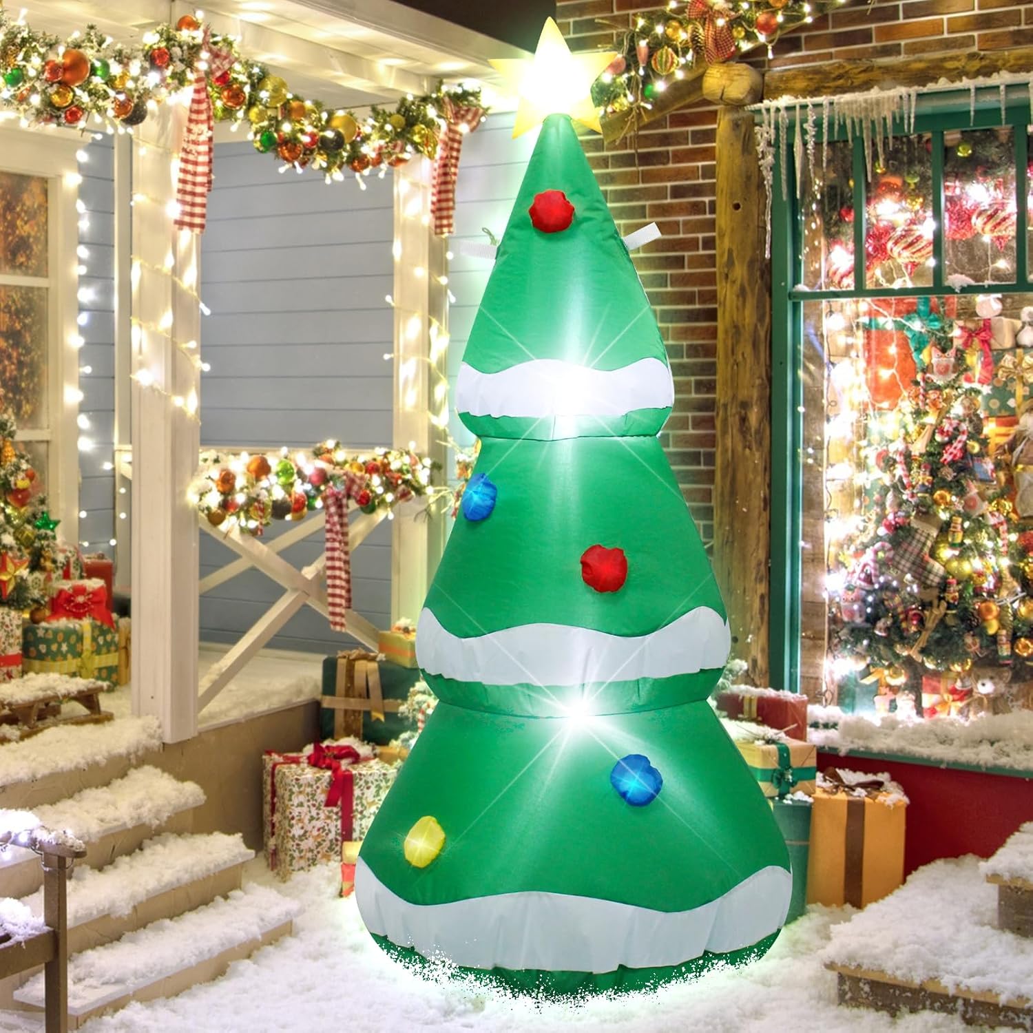 Inflatable Christmas Tree 4 Feet Tall with LED Lights,Blow up Christmas Tree Perfect for Indoor Outdoor Decorations Ideal for Lawn Garden Entryway and Holiday Parties Easy to Inflate and Store - Image 5