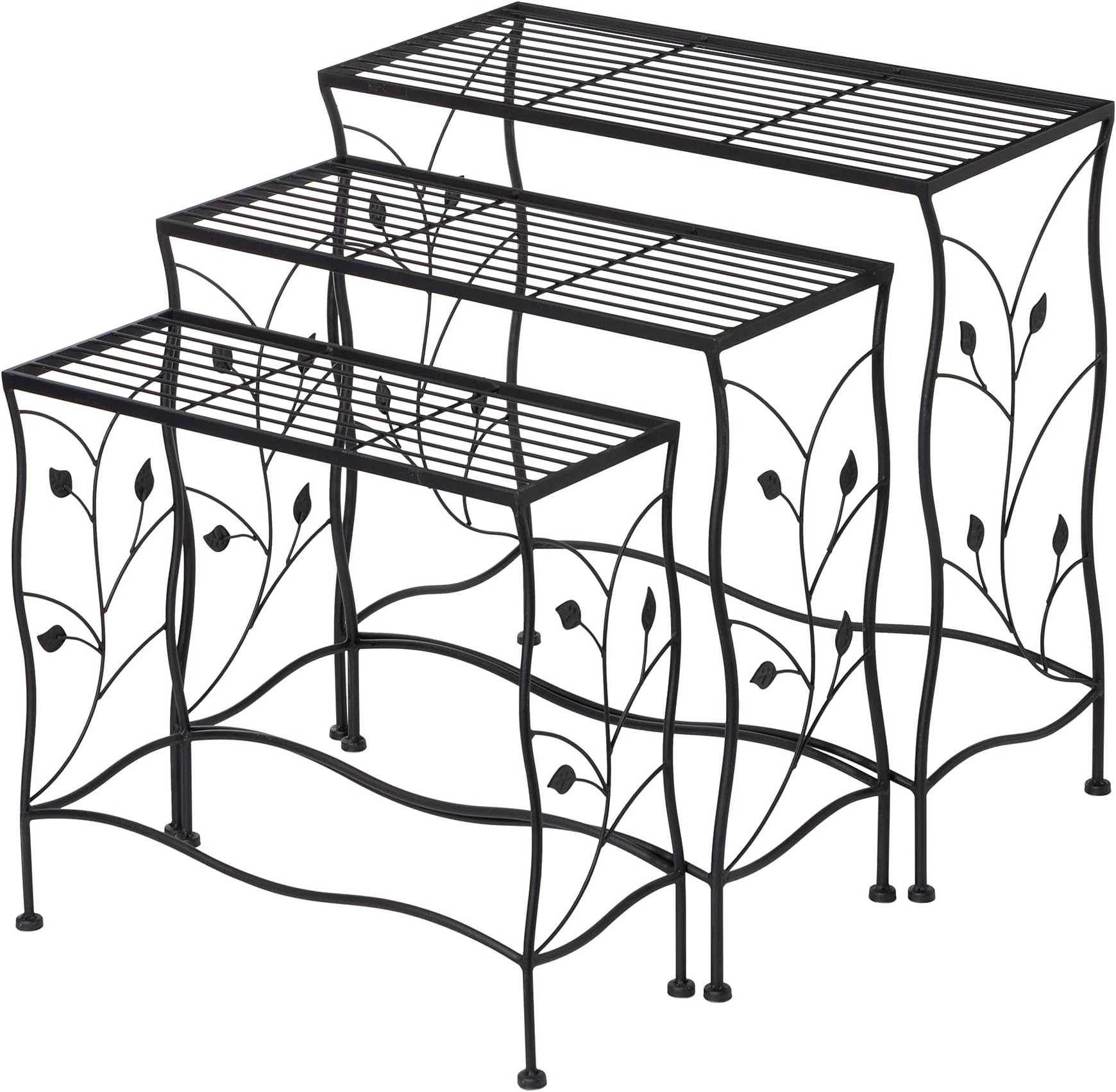 Amazon.com: TREEZITEK 2 Tier 18.7'' Tall Rectangular Metal Plant Stand ...
