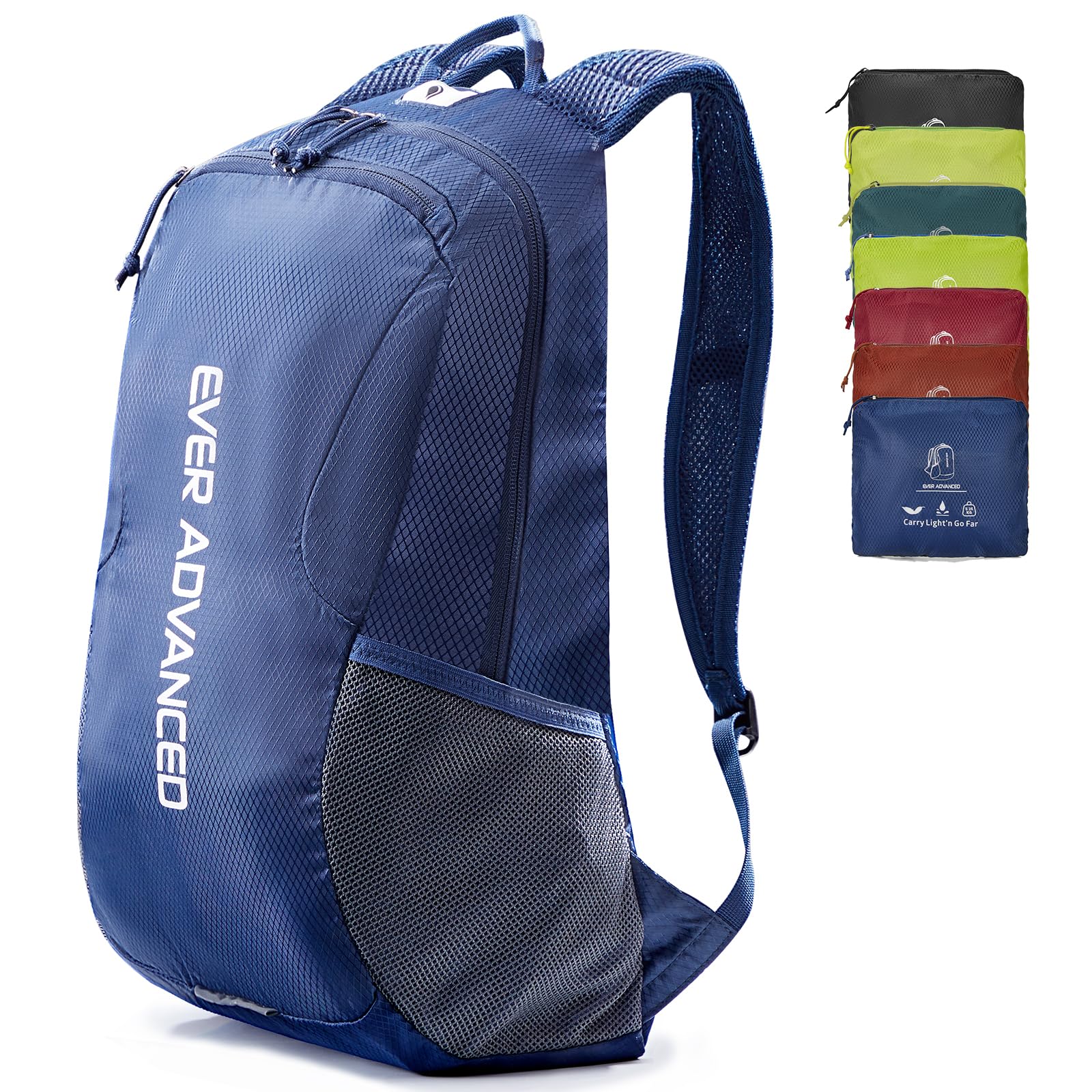 EVER ADVANCED20L Lightweight Packable Hiking Backpack, Small Travel Water Resistant Collapsible Daypack for Men Women Camping Outdoor Navy