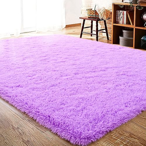 Miniatura 8 de ISEAU Alfombras de área mullidas, lanudas, antideslizantes y esponjosas supersuaves, para sala, al lado de la cama en dormitorio de niños,