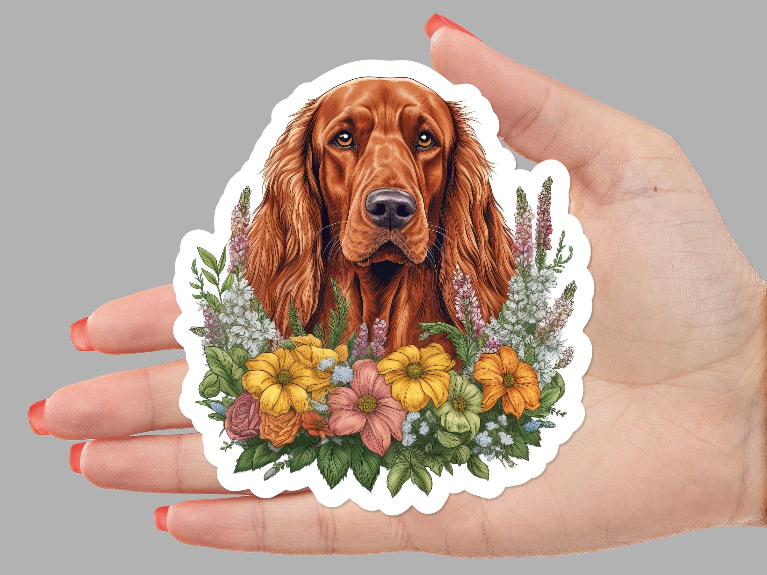 Irish Setter Dog Sticker, 1"