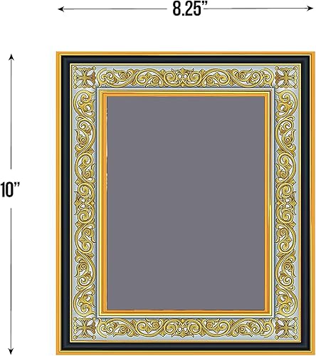 Miniatura 2 de (D) Lámina dorada, icono enmarcado, marco de madera adornado con soporte para estar de pie y gancho para colgar en la pared, 10 pulgadas (Virgen de