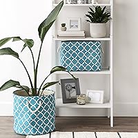 Vista 6 de DII Contenedor de poliéster con asas, contenedor de almacenamiento de celosía, mediano, azul tormenta