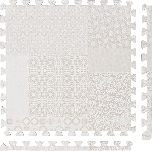 Popsykosy Alfombrillas de juego de espuma prémium para ejercicio y bebé, elegante y grande, no tóxica, 6 azulejos, espaciosas de 6 pies x 4 pies,