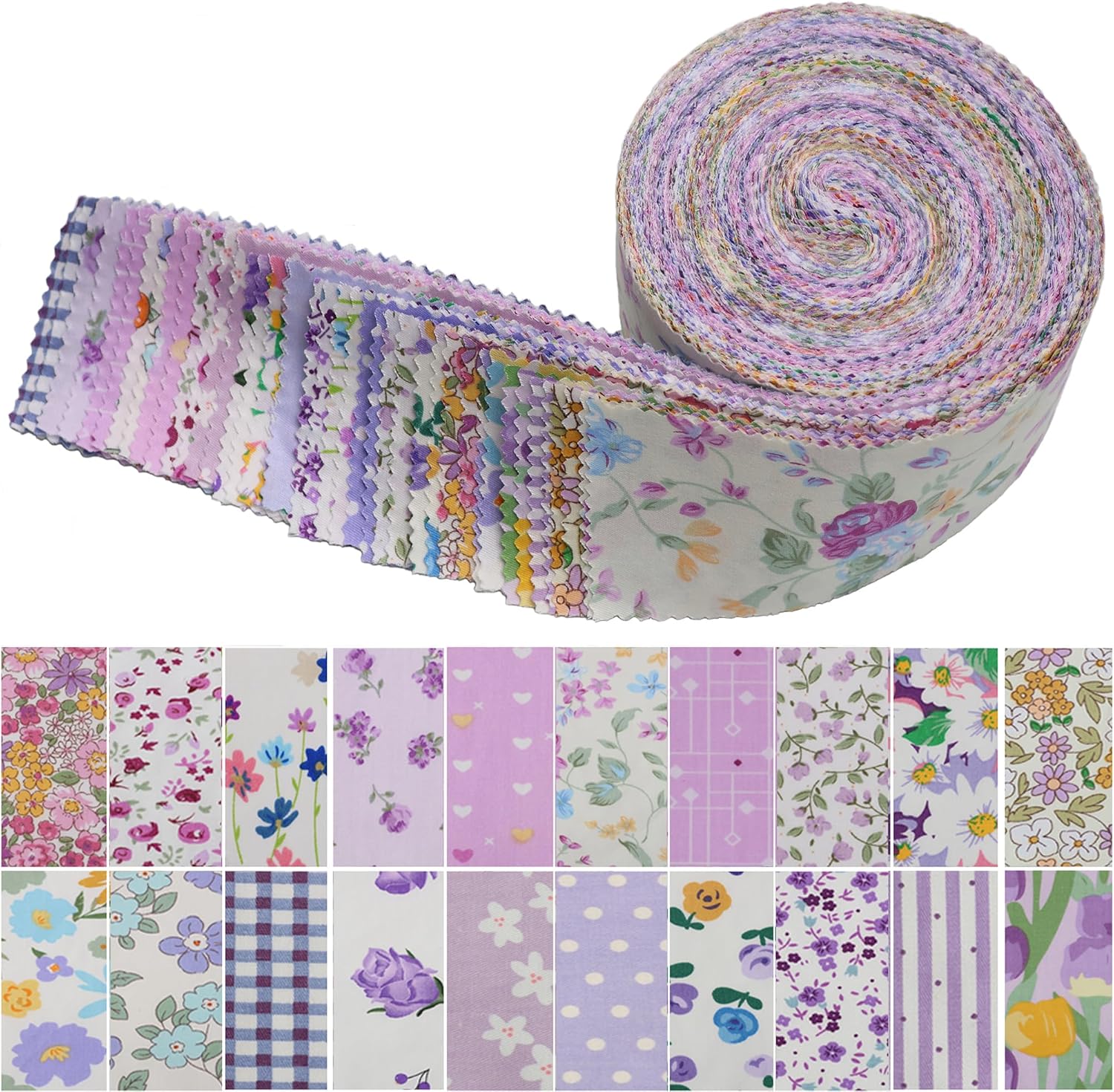 2.5 inch Jelly Rolls Fabric Strips for Quilting, Precuts