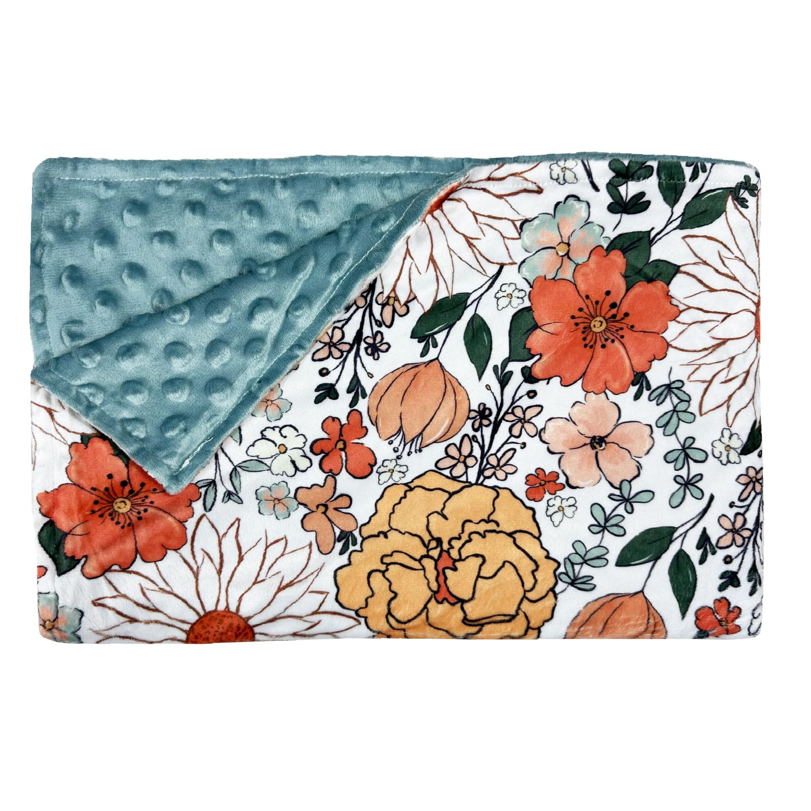Manta de cama de bebé para niñas, súper suave, de doble capa, con respaldo de puntos, manta de recepción con elegante manta con estampado floral para recién nacidos, bebés y bebés, 30 x 40 pulgadas