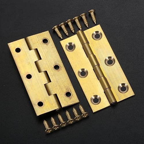Miniatura 8 de dophee 4 mini bisagras de latón puro, bisagras plegables a tope para cajón, armario, puerta, joyero, muebles de madera, 2.5 pulgadas