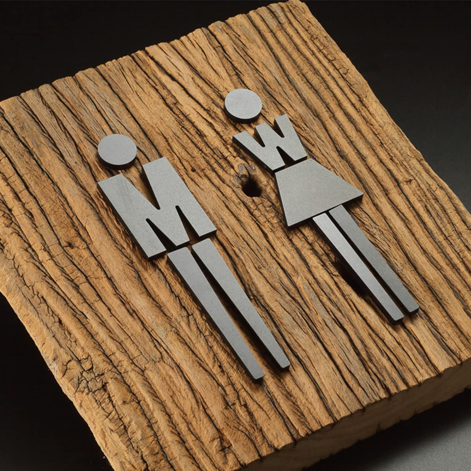 cartel para la puerta del baño, Letreros de baño unisex aluminio cepillado, decoración moderna for puertas for hombres y mujeres, símbolo, for oficinas, negocios restaurantes(B)