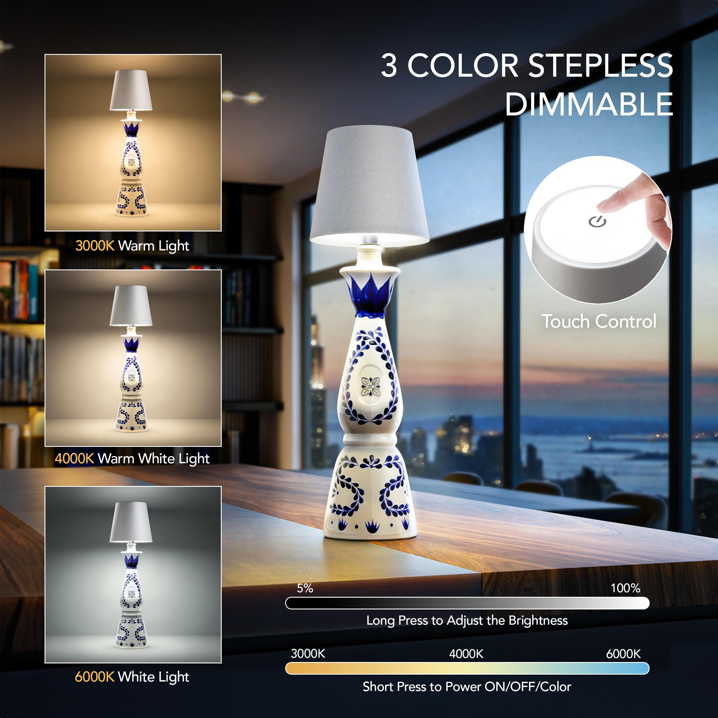 Wireless LED Bottle Lamp - 100% Waterproof, Adjustable - View #3