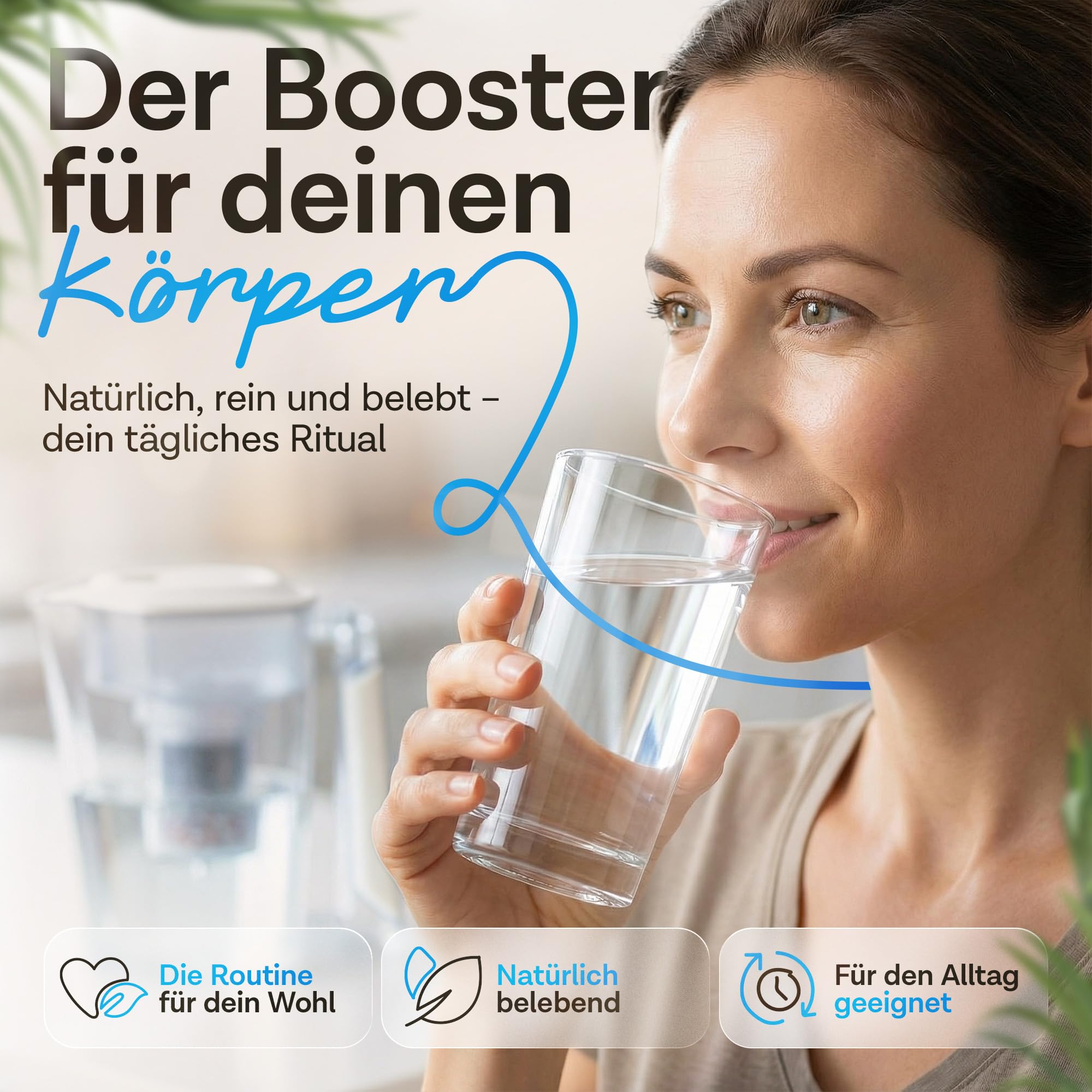 Filtr do wody MAUNAWAI® Premium Bio Made in Germany w zestawie 1 dzbanek do wody pitnej + 1 wkład filtrujący (przez 3 miesiące) - biały, filtr do wody pitnej + dzbanek filtrujący