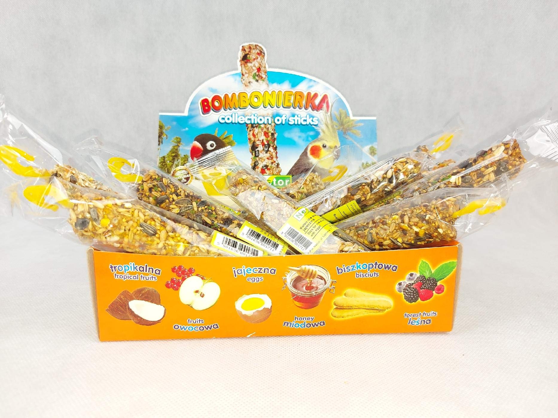Grandes perruches Mangeoire à oiseaux Friandises 12 Barres Knabber Mix