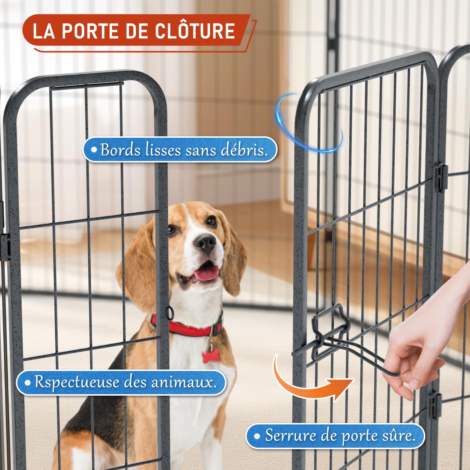 Recinti Cani Parco Recinto per Cani Da Interno Ed Esterno Recinzione per Animali Domestici Con 8 Pannelli Di Metallo, Box per Cani, Gatti E Conigli, 80 X 80 cm
