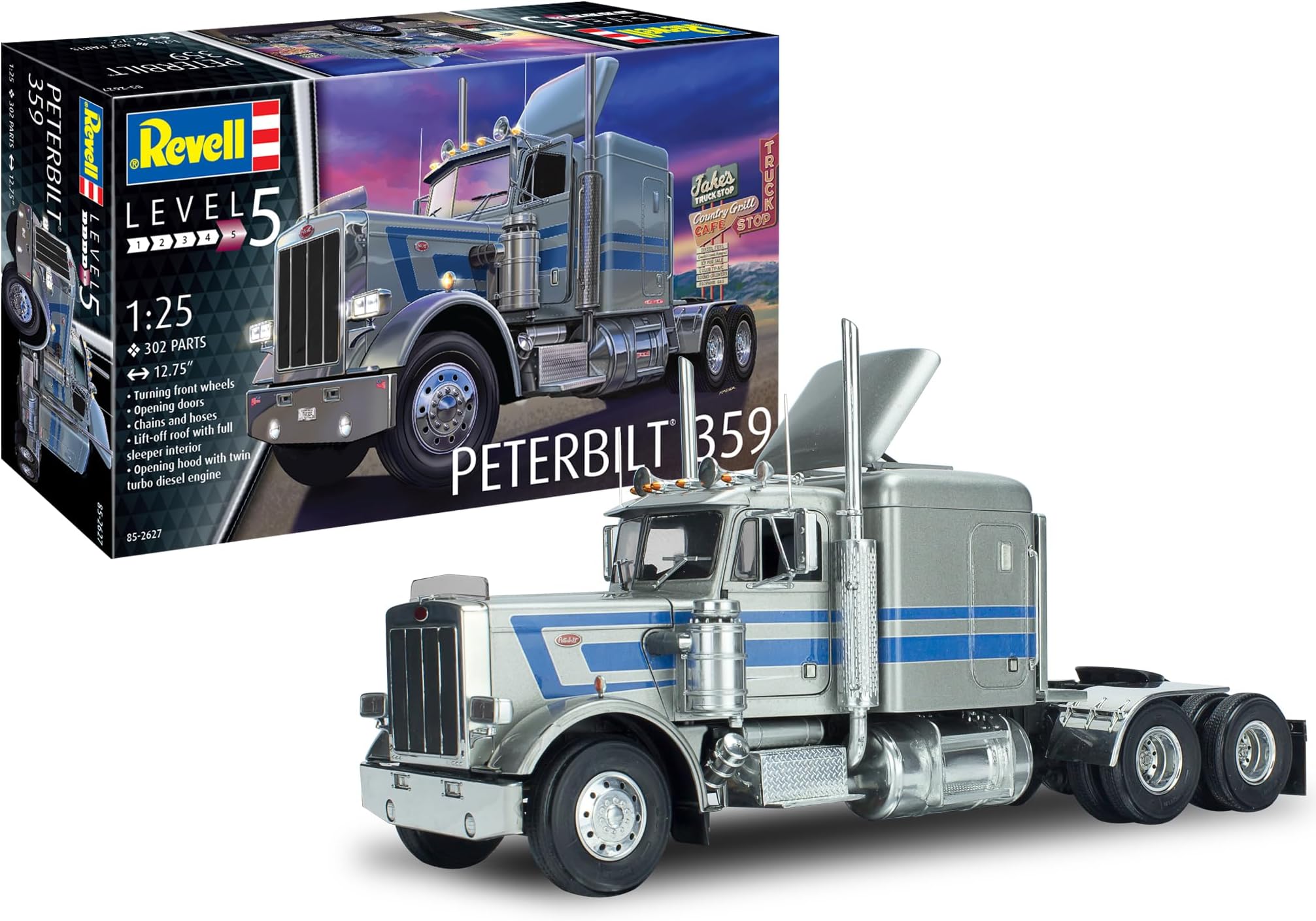 Revell 85-2627 Peterbilt 359 1:25 Scale 302-Piece Skill Level 5 Model Car Building Kit