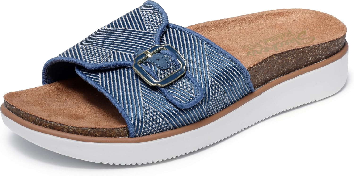 Skechers Women's Lifted Comfort-Restless Wave Slide Sandal