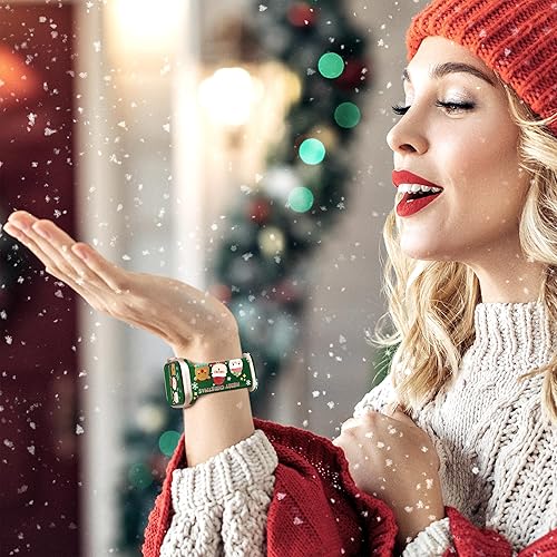 Miniatura 146 de Christmas Gift Compatible with Christmas Apple Watch Bands for Women 49mm 46mm 45mm 44mm 42mm, Soft Silicone Santa Claus for Apple Watch Ultra 3