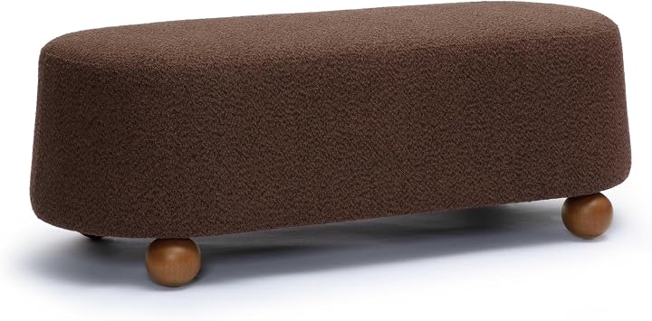 Tov Furniture Jaine Brown Boucle Large Ottoman