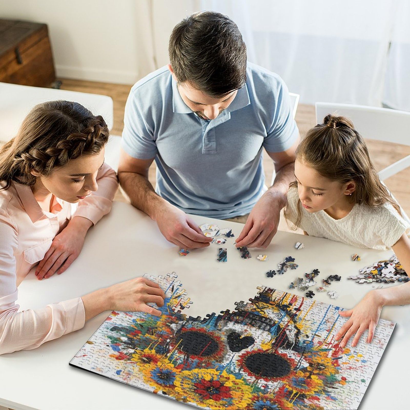 Czaszka Puzzle 1000 sztuk Puzzle 1000 sztuk dla dorosłych Edukacja Puzzle Wymagająca gra dla dorosłych Dekoracja domu 1000 sztuk (75 x 50 cm)