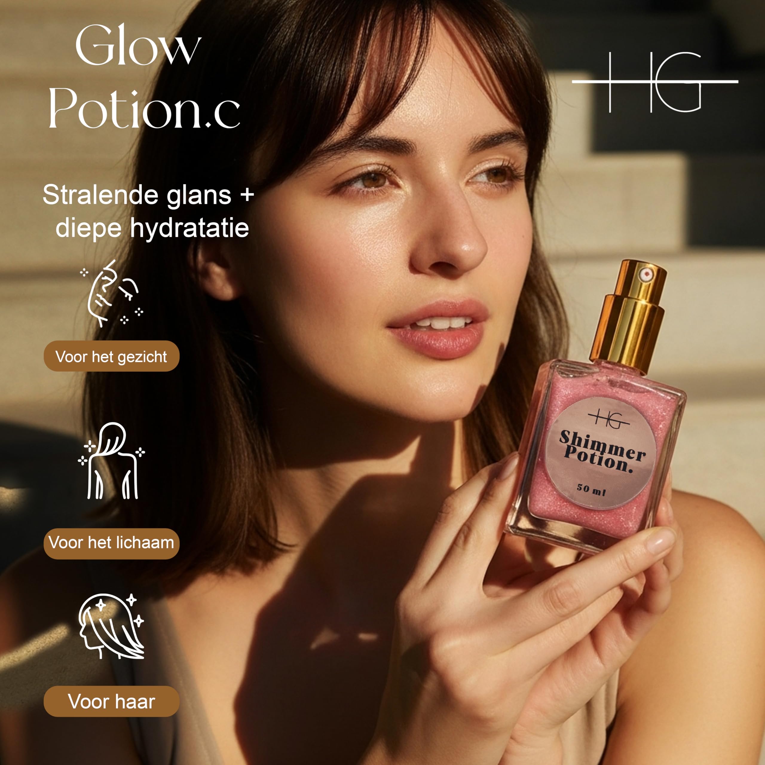 Shimmer Potion Aceite Seco de Miel, Rosa Soleado, 50 ml