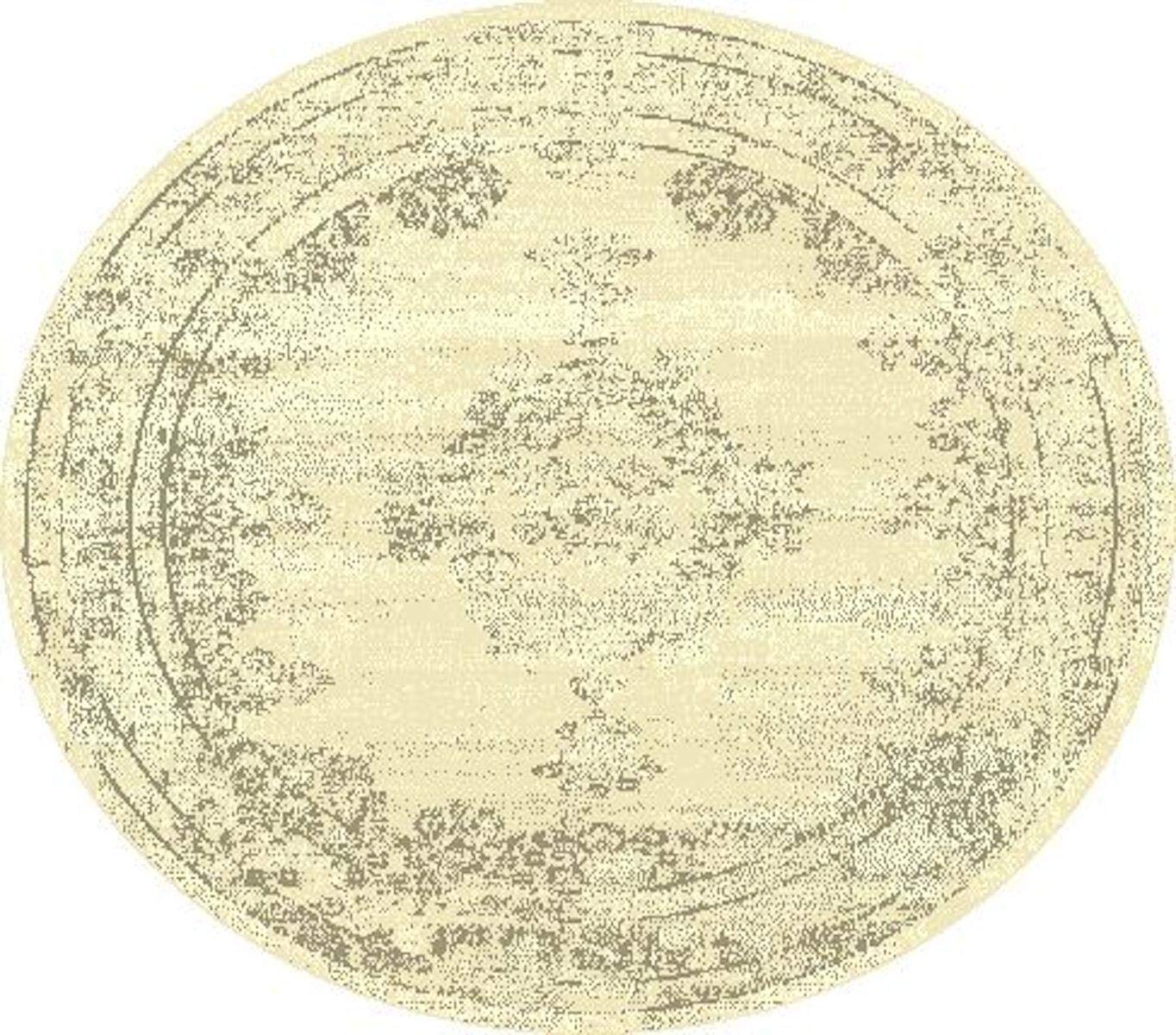 SrS Rugs® Luna Collection, Living Room Rug and Hallway Runner, with Soft Smooth 8mm Pile. Traditional Floral Design. 6 Colours, 6 Sizes (Vintage Ivory, 120cm Round) — image 1