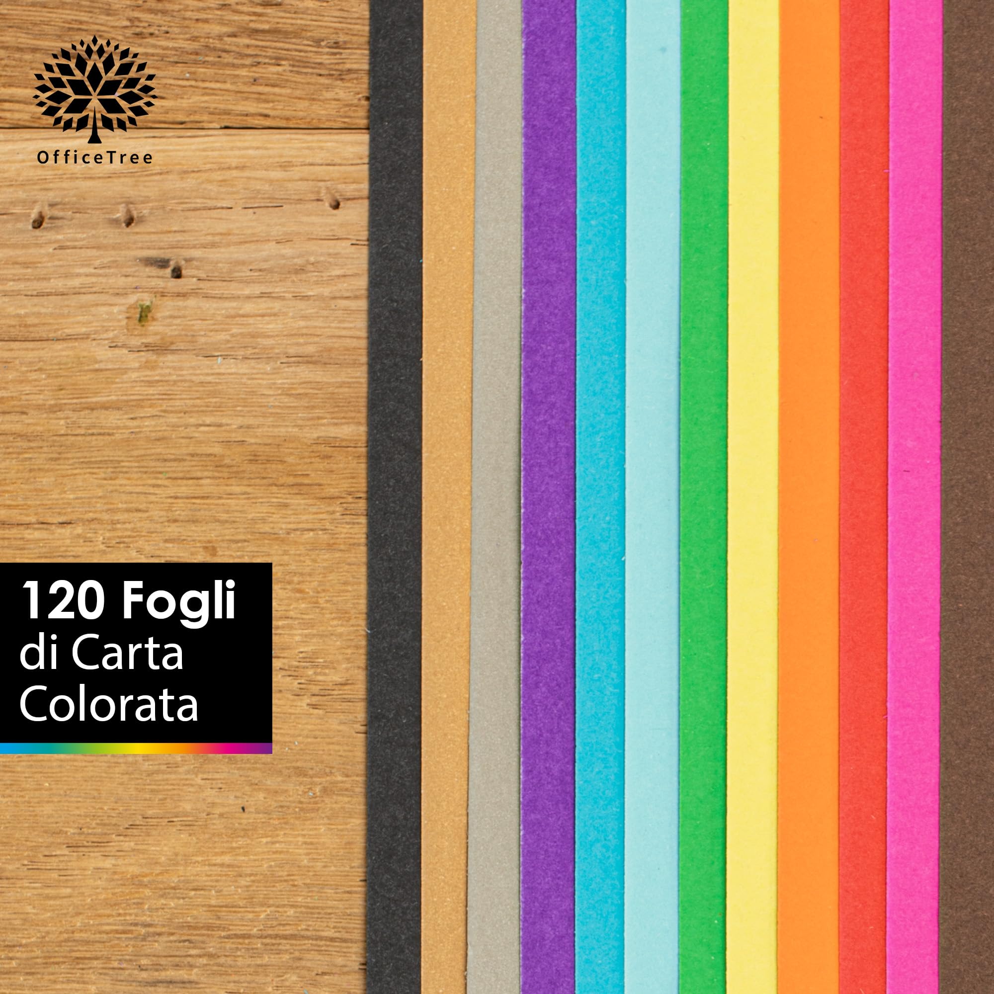 30 Fogli Cartoncino Colorato A4, 250 G/m², 10 Colori Retro, Carta Ruvida Per Album E Biglietti, 3 Fogli Per Colore - 5