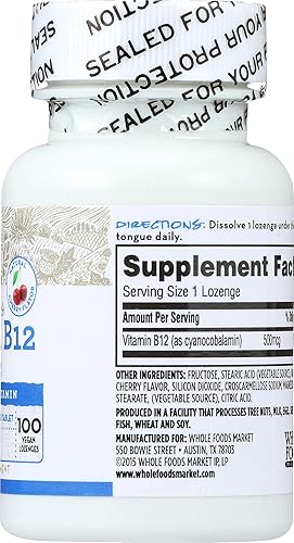 Miniatura 8 de 365 Daily Value, Vitamina B12 500 mcg Pastillas, Sabor Cereza, 50 ct