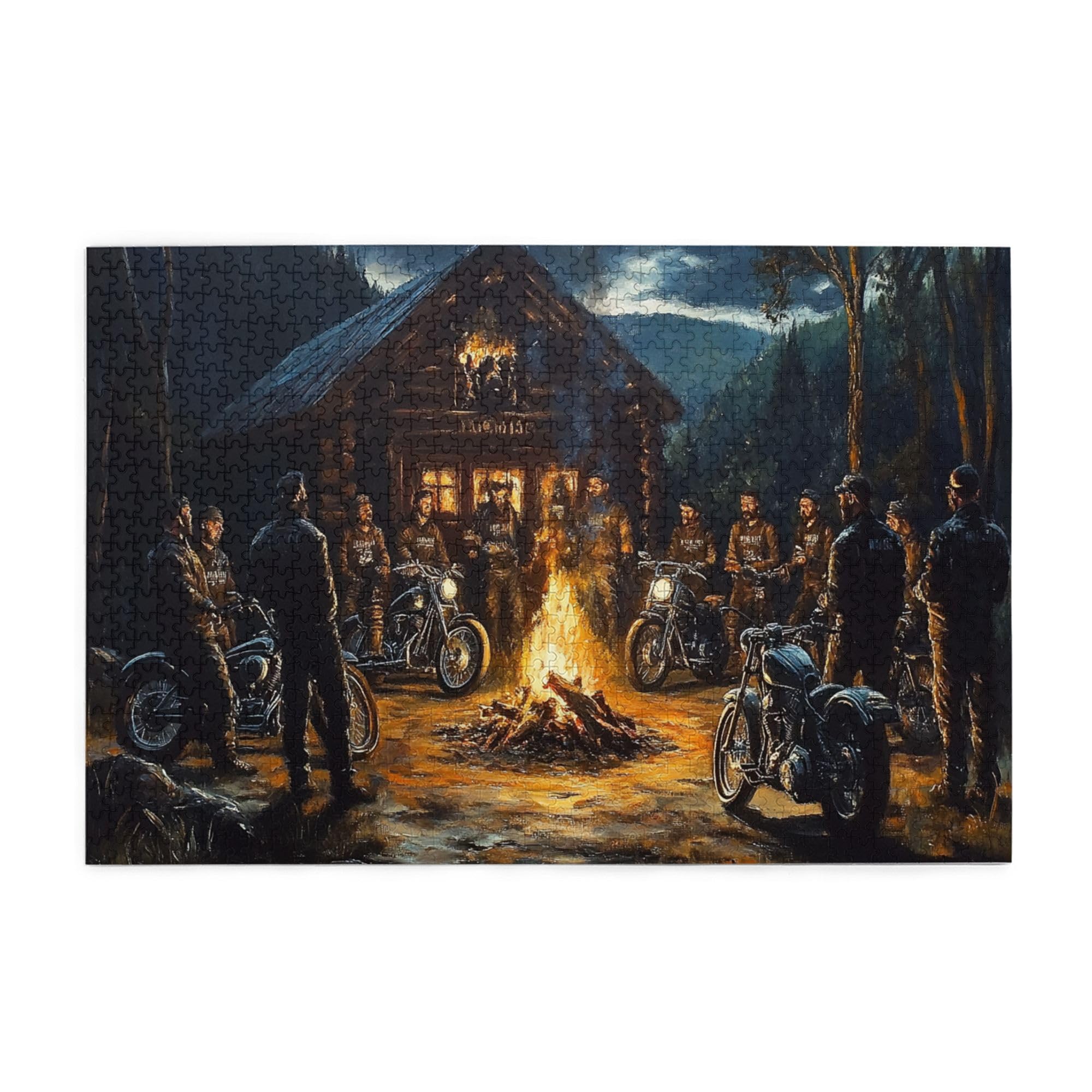 CDSASHCA 1000 pcs Vibrant Puzzles, Motorcycle racer's Night, Wooden Puzzles, Oil Painting Styles Colors, are an Ideal Choice for Motorcycle